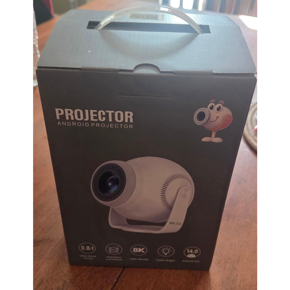 Smart Mini Projector with Android 14 OS, 1080P/4K/8K Video Decoding, WiFi - Picture 8 of 9